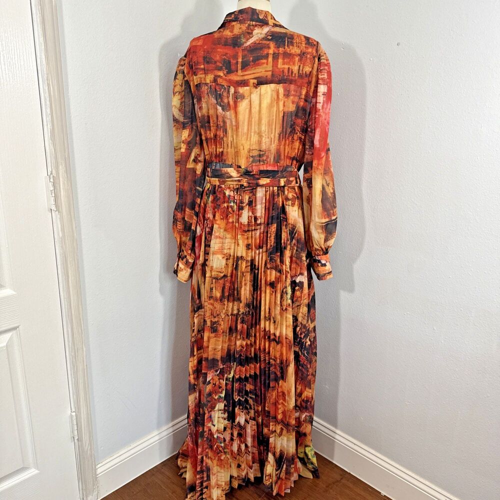 Latiste Maxi Dress Womens 3X Sheer Multicolor V Neck Vacation Formal
